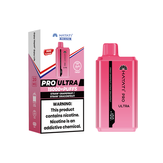 Hayati Pro Ultra 15000 Puffs Disposable Vape-Straw Grapefruit / Dragonfruit