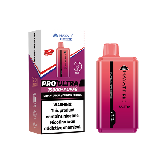 Hayati Pro Ultra 15000 Puffs Disposable Vape-Strawberry Guava / Dragon Berries