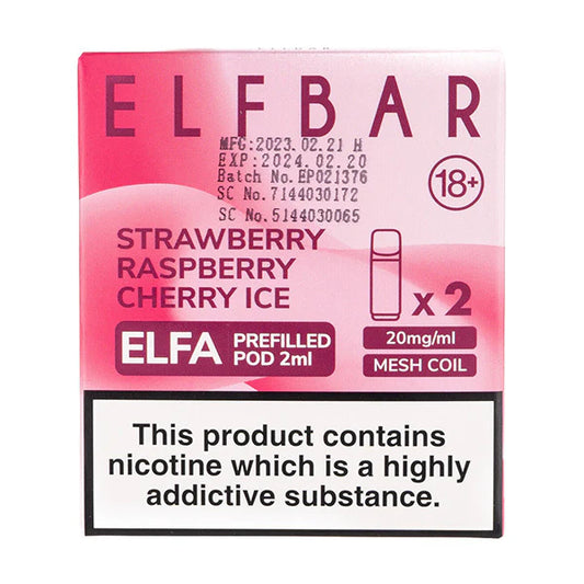 ELFBAR Elfa Prefilled Pods-Strawberry Raspberry Cherry Ice